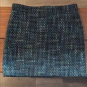 J Crew Black and Blue Tweed Skirt